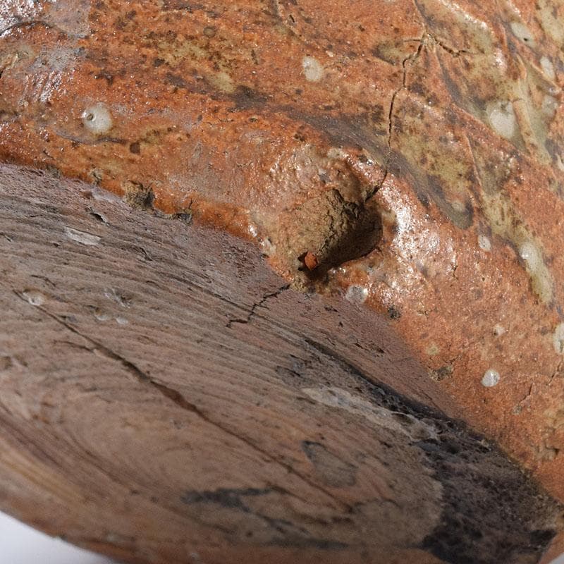 美濃伊賀焼　伊賀耳付花生　時代箱　N　R8020C