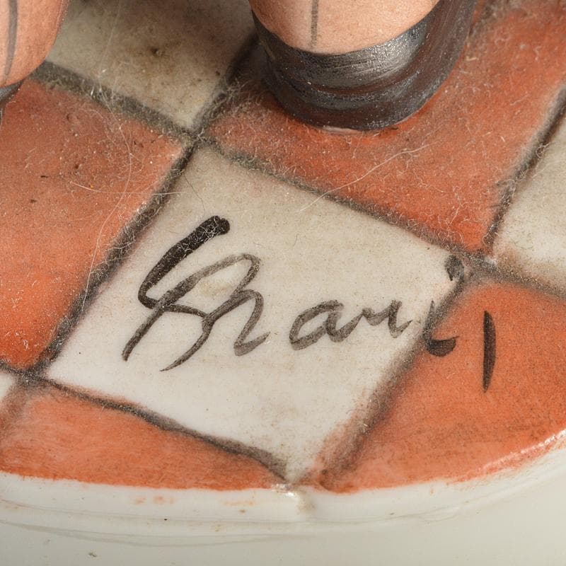 イタリア製　カポディモンテ　フィギュリン　陶人形　置物　証明書付　M　R7064