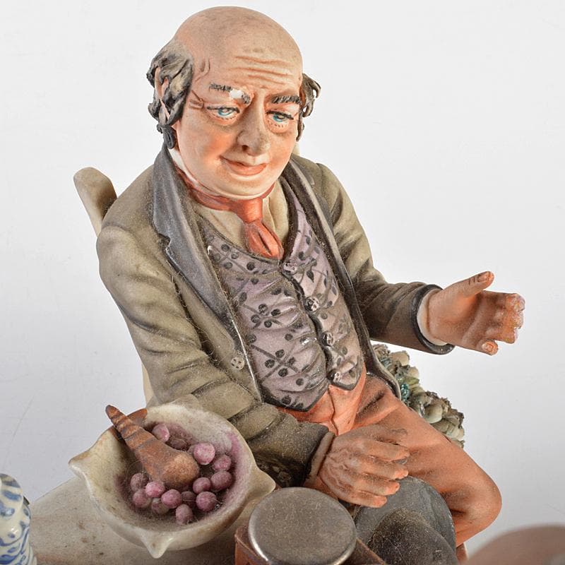 イタリア製　カポディモンテ　フィギュリン　陶人形　置物　証明書付　M　R7064