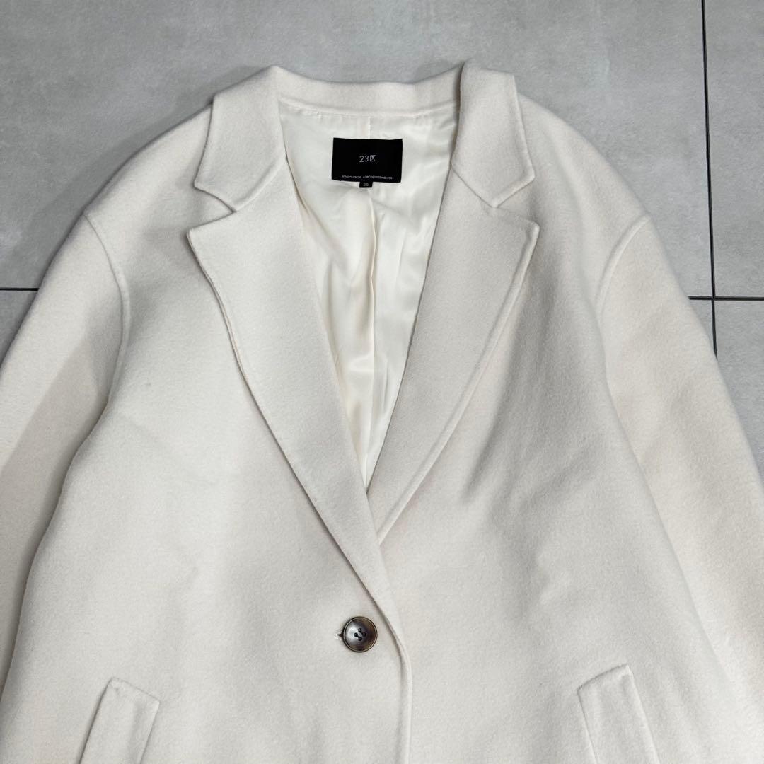 Yuzuさん専用　23区✨22AW　ウールリバー ロングコート　38　ベージュ系