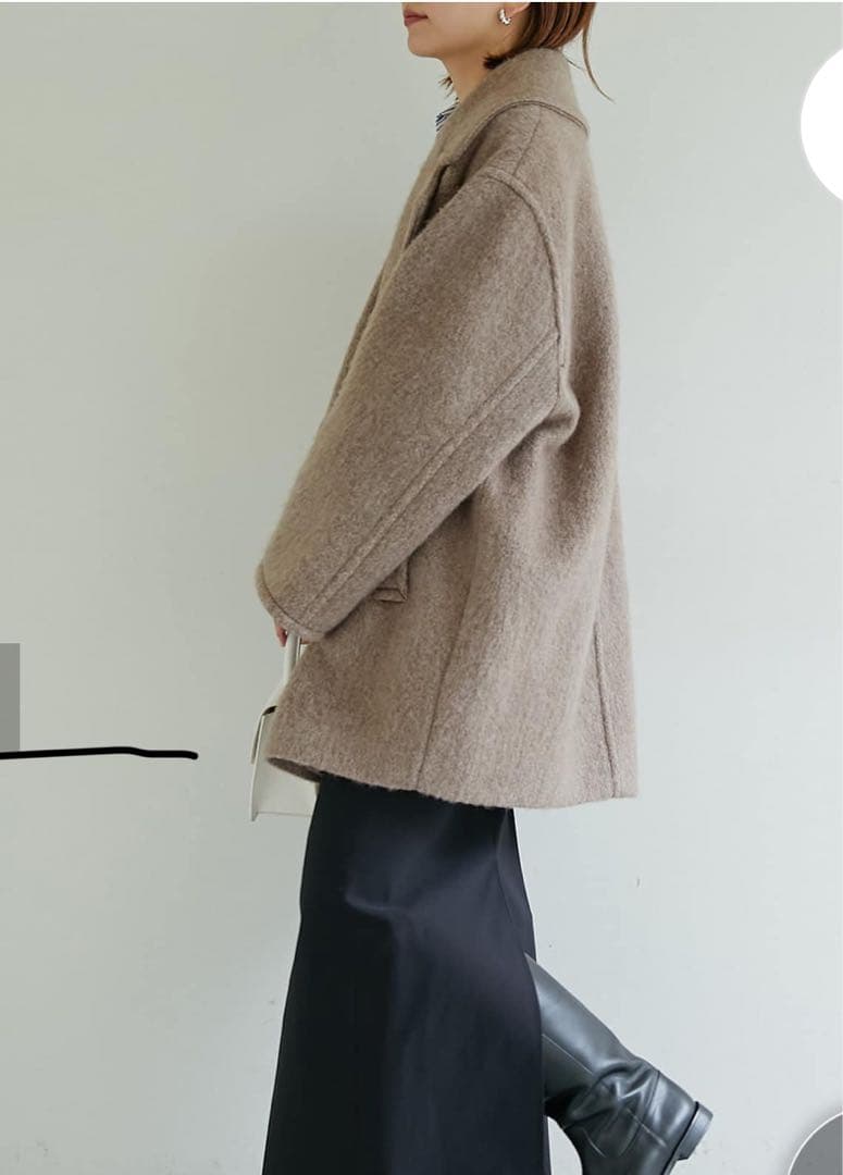 ★超美品★ GALLARDAGALANTE モヘヤシャギー ハーフ ダブルコート