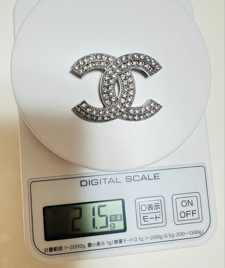 CHANEL CCロゴ ブローチ シルバー ラインストーン