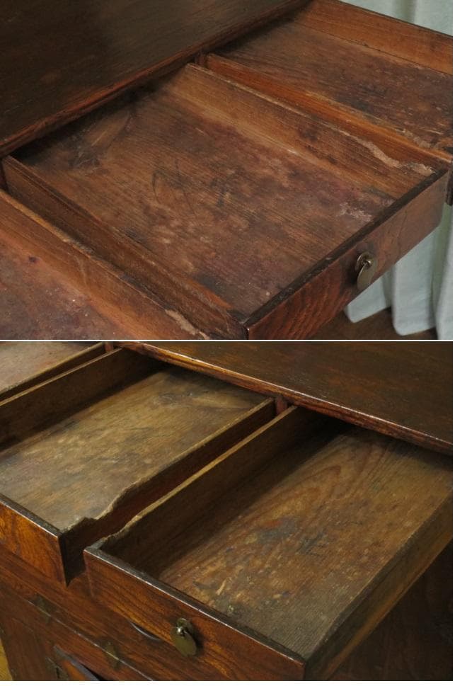 李朝古民具 朝鮮美術 朝鮮古民芸 古無垢材 真鍮金具 時代 二層箪笥 朝鮮箪笥