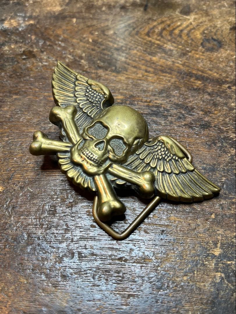 みらりん 　1979年　スカル　髑髏　ブラス　バックル　真鍮　ビンテージ