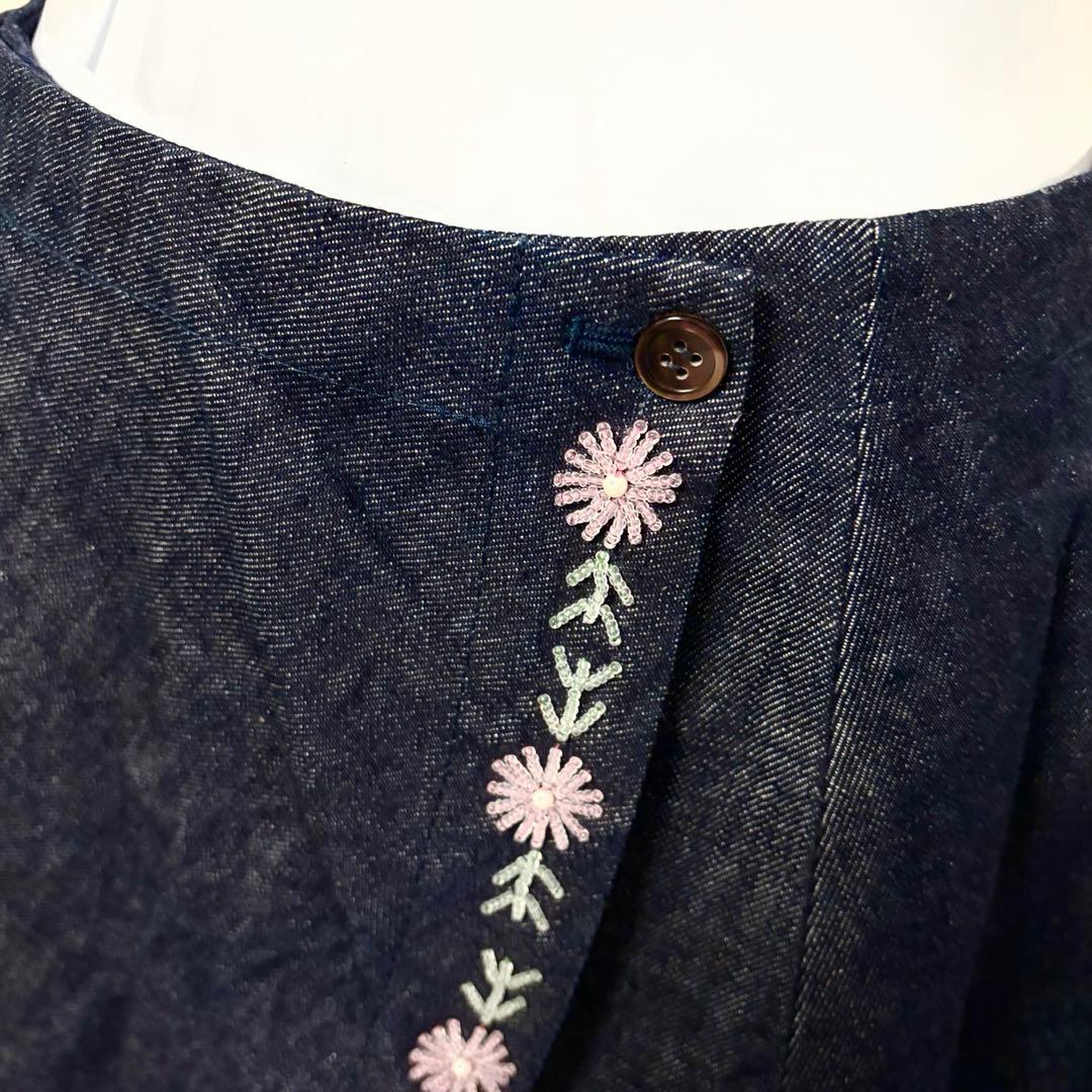 （美品）COMME des GARCONS tricot デニムスカート　ビーズ