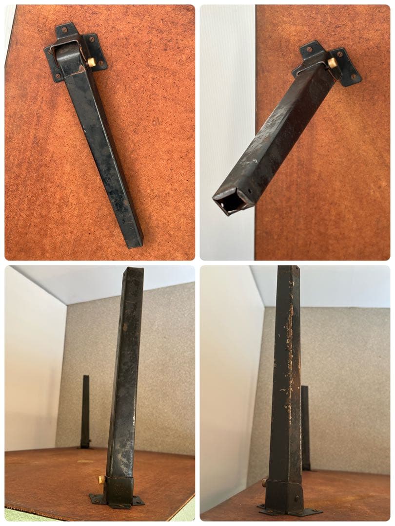 ヴィンテージ　昭和レトロ 鉄脚 折り畳み 座卓 机　テーブル ミッドセンチュリー