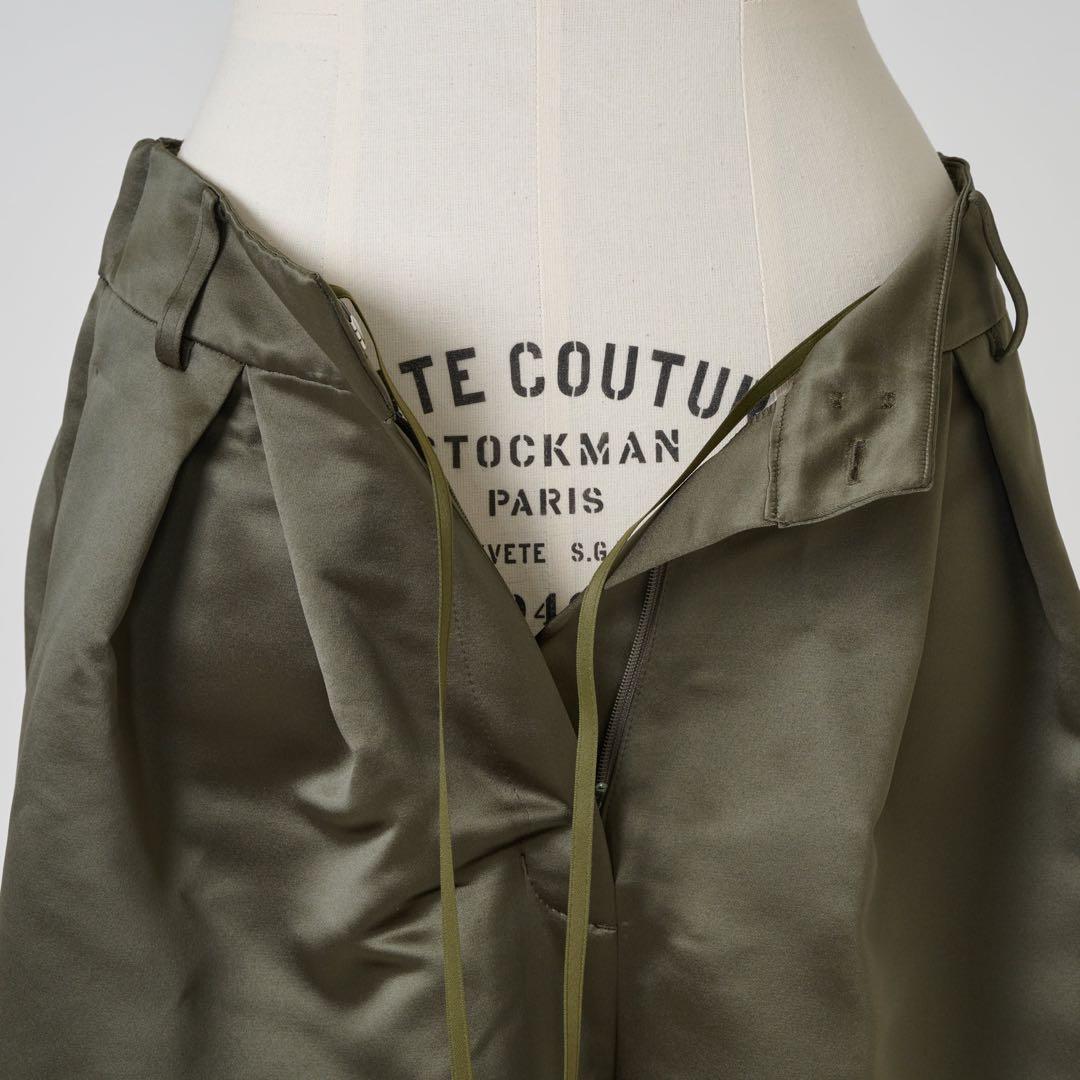 heveヘイブ　オリーブグリーン ガウチョパンツ タック入り