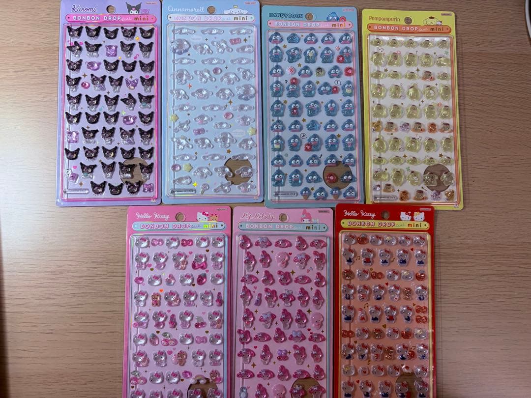 正規品！ボンボンドロップシール　サンリオ7点　Sanrioミニ　mini