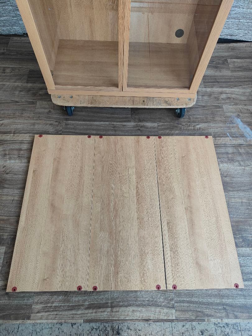 MUJI 無印良品 木製キャビネット ガラス扉 オーク材突板