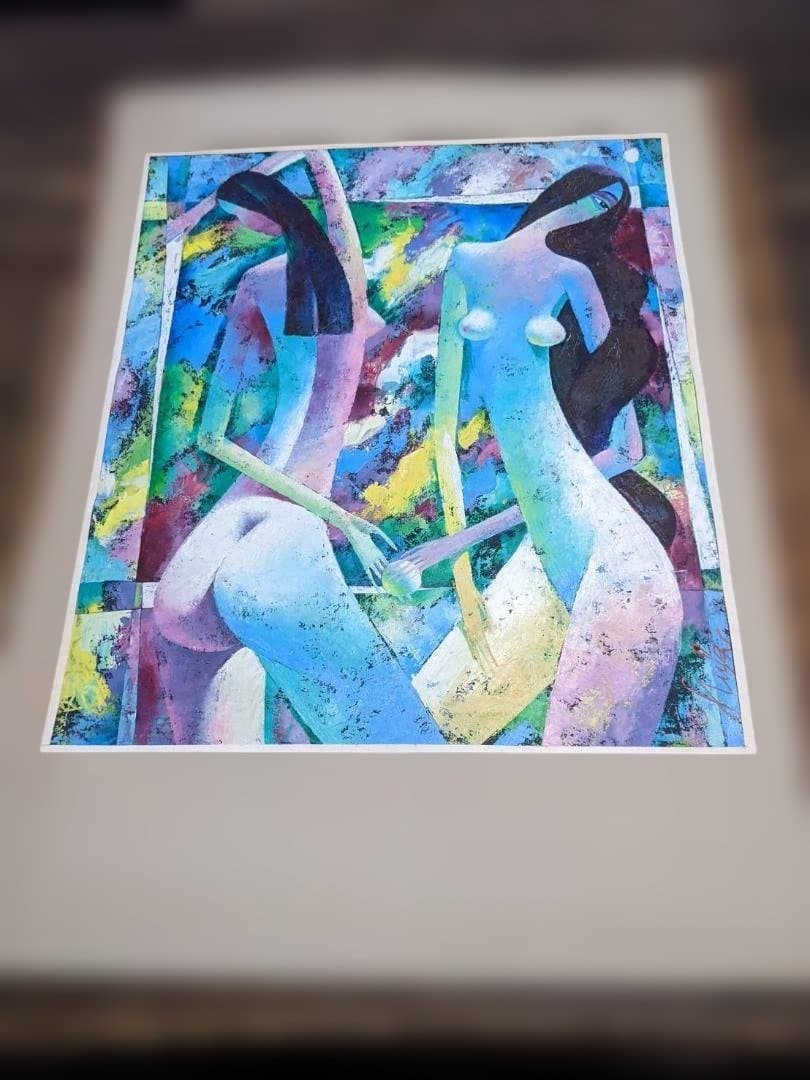 抽象画 女性の裸体 油彩画