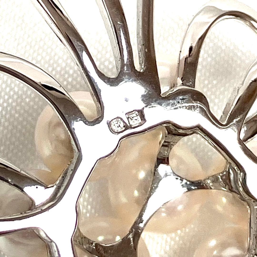 【極美品】ミキモト　アコヤ真珠　本真珠　ブローチ　SV925 9粒　パール