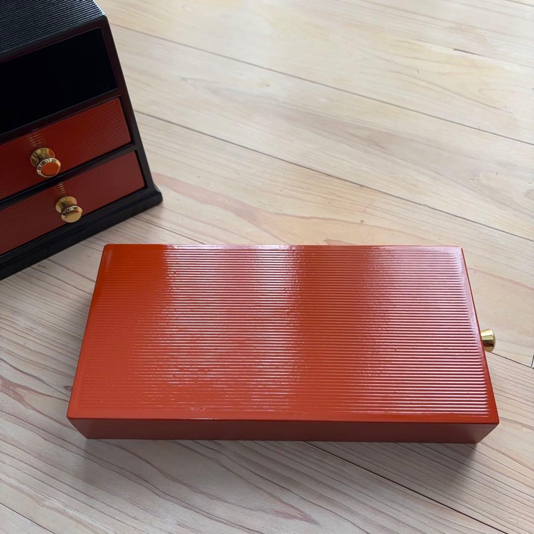 皇室御用達【山田平安堂】希少【三段引き出し】海外ギフトテーブルコーディネート