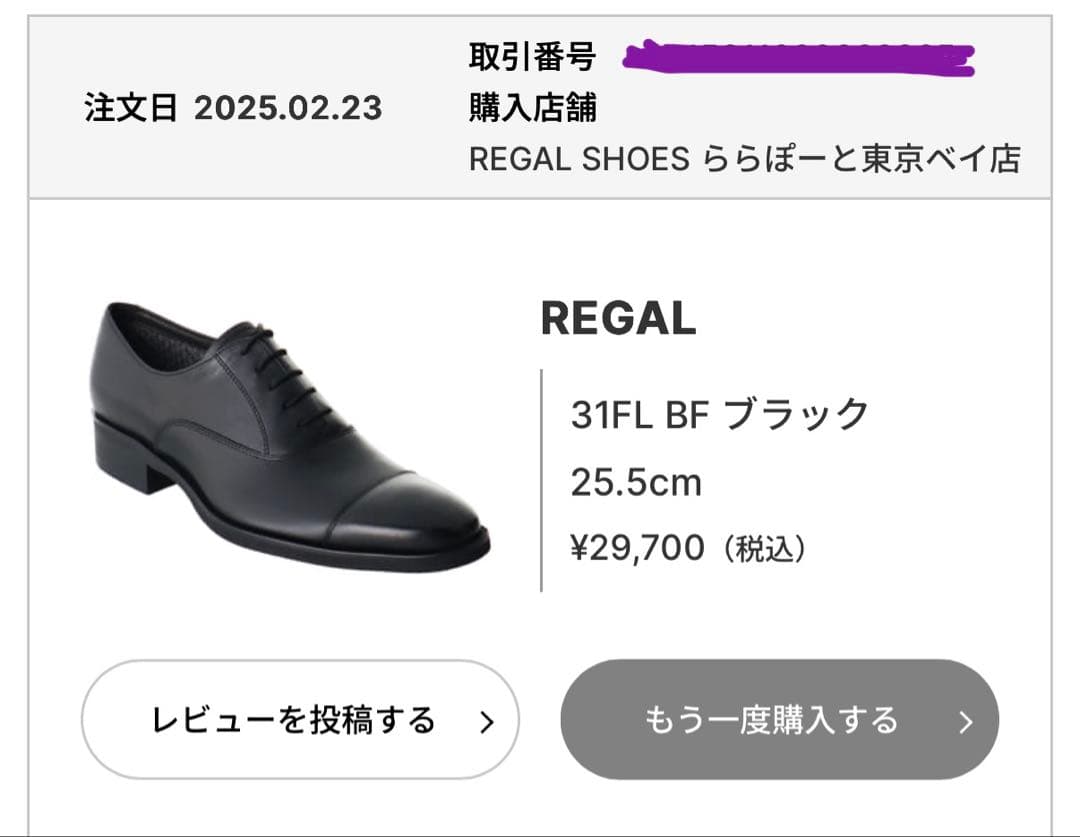 REGALストレートチップ メンズビジネスシューズGORE-TEX 25.5cm