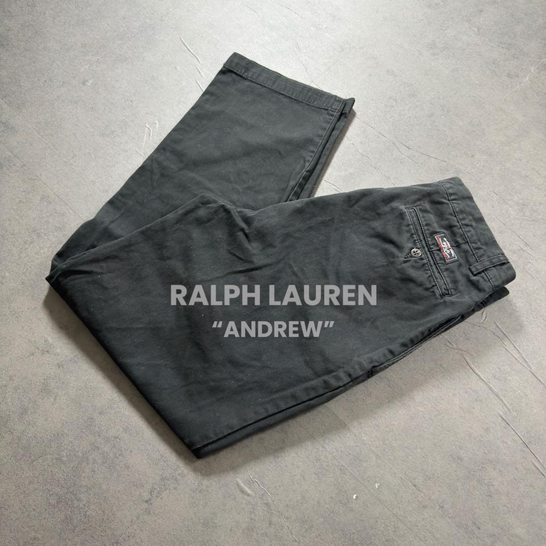 PoloRalphLauren ANDREWブラック ポロチノ W33L32古着