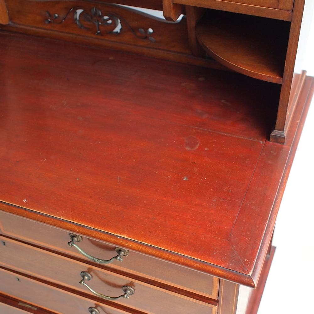 アンティーク ミラー付きチェスト 象嵌細工 ZR24025