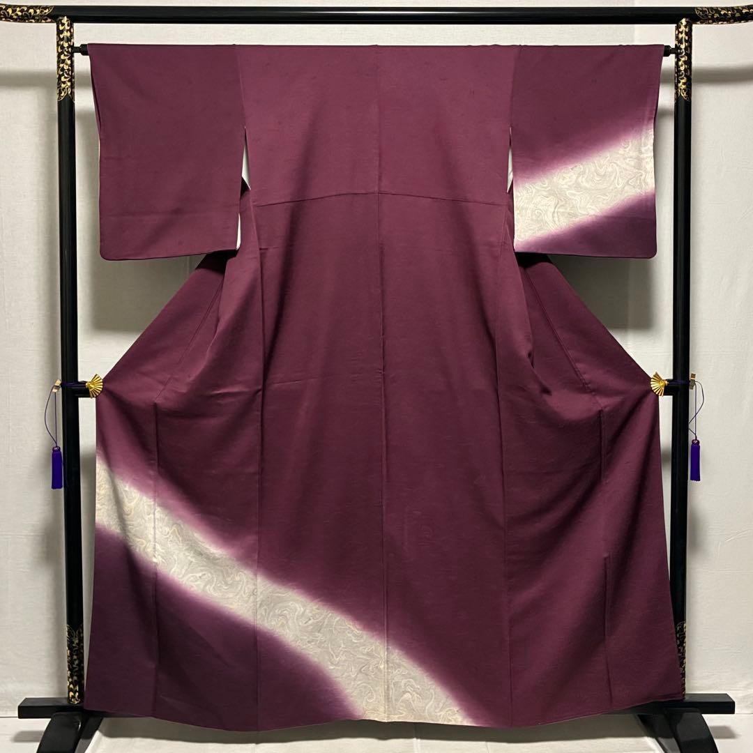 D124＋ D31 訪問着 墨流し 正絹 着物 袷 極美品