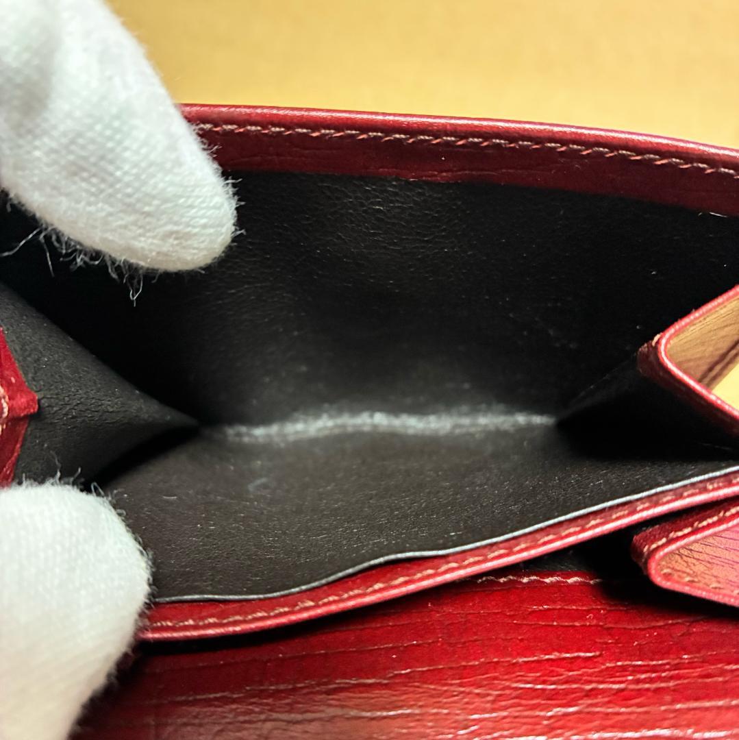GUCCI グッチ 赤 レッド レザー 二つ折り財布 A1348A1