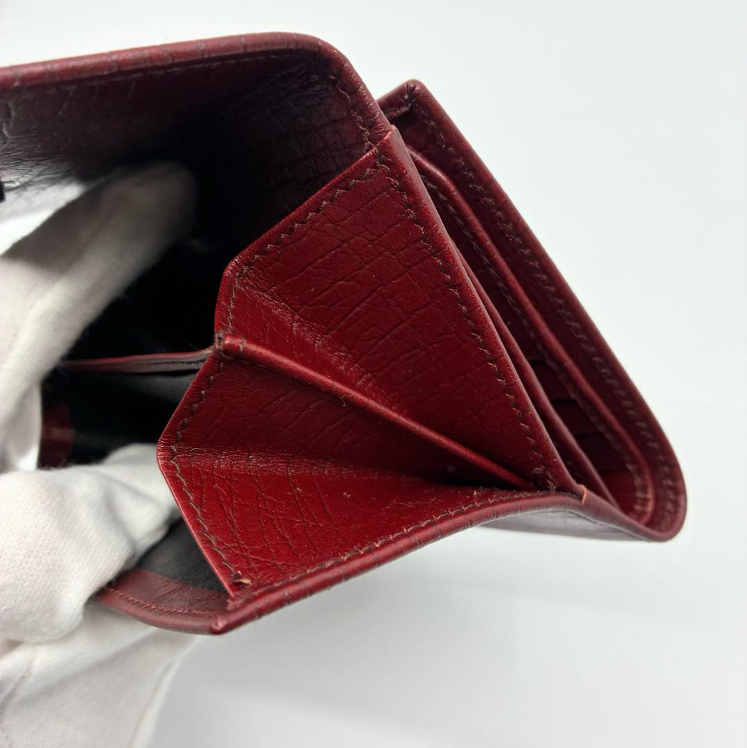 GUCCI グッチ 赤 レッド レザー 二つ折り財布 A1348A1