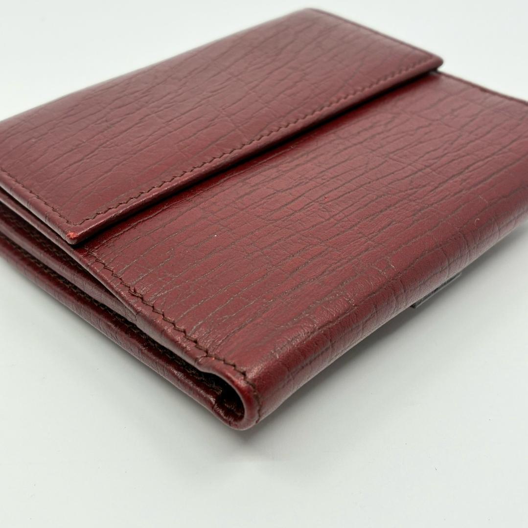 GUCCI グッチ 赤 レッド レザー 二つ折り財布 A1348A1