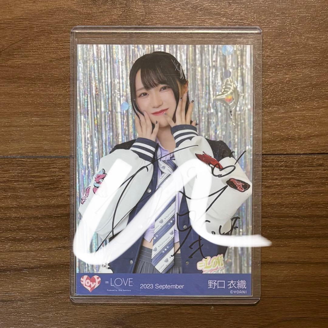 イコラブ 野口衣織 ヒロインズ 生写真 直筆 チュウ