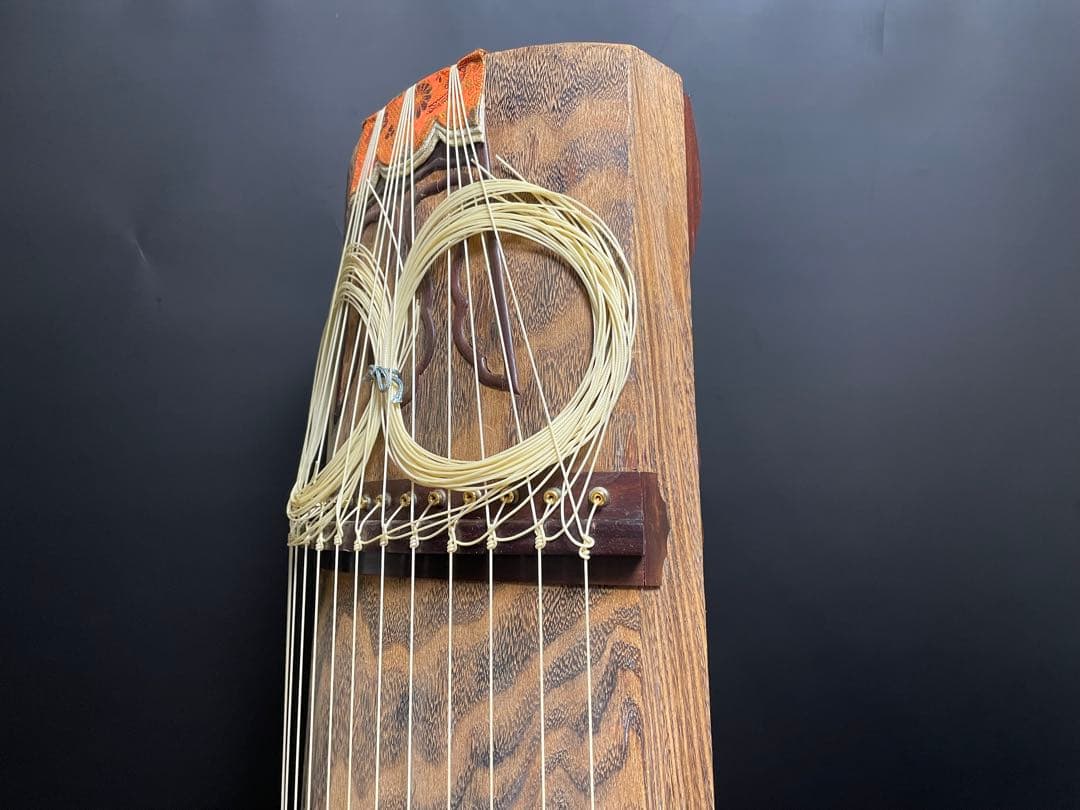 くり甲　琴　13弦　すだれ彫