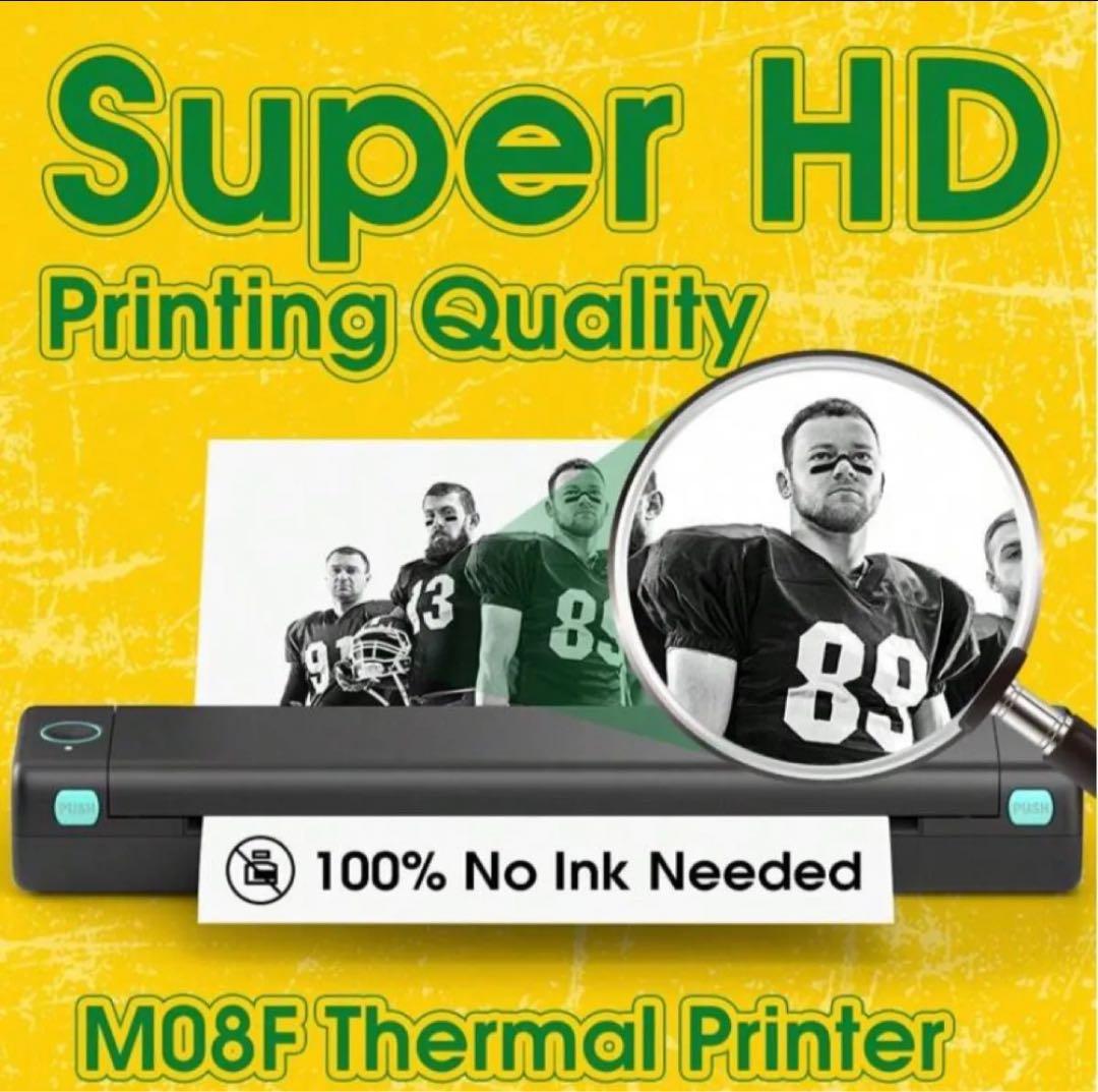 【Pmo M08F】A4 モバイルプリンターワイヤレス 用紙100枚付き