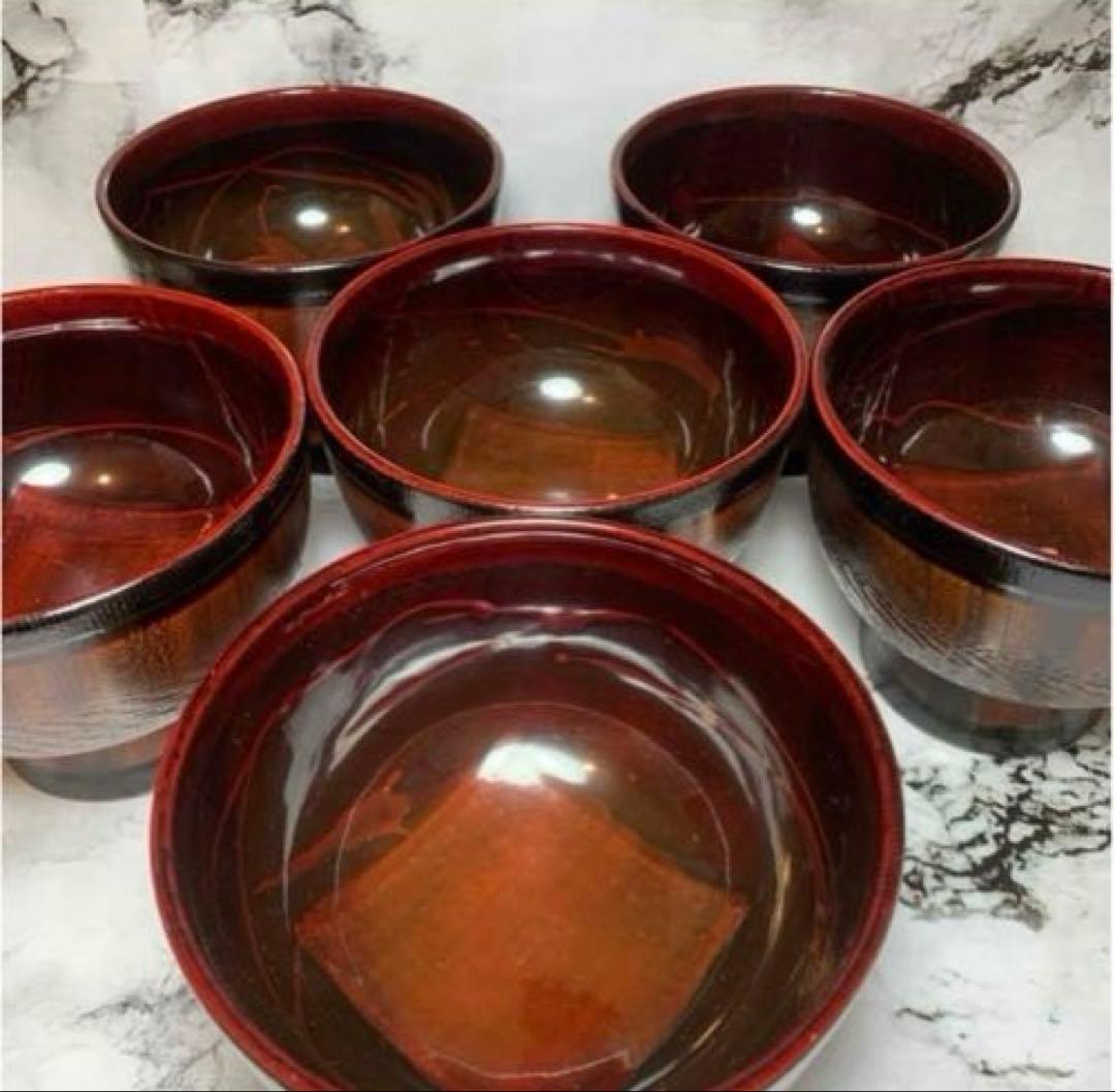 輪島塗 汁椀 木地呂　6客セット