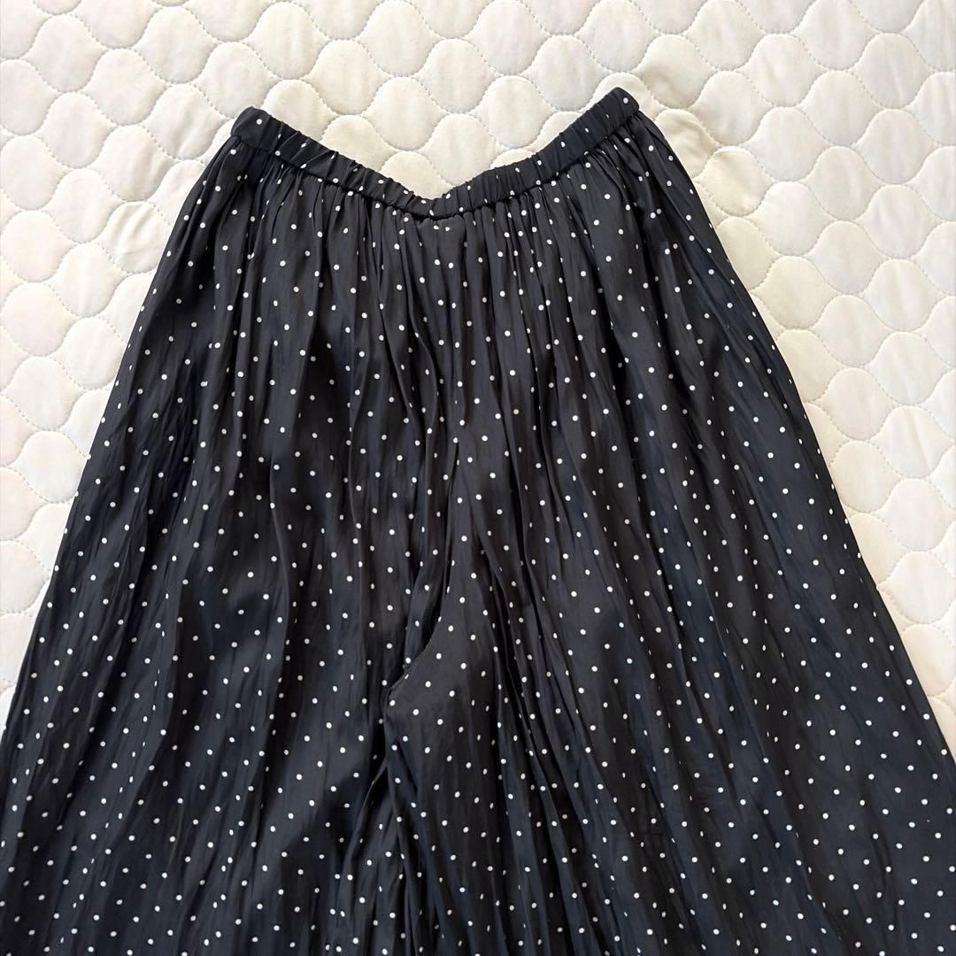 【美品】BEARDSLEY シワシフォンギャザーパンツ　ドット　サイズ0