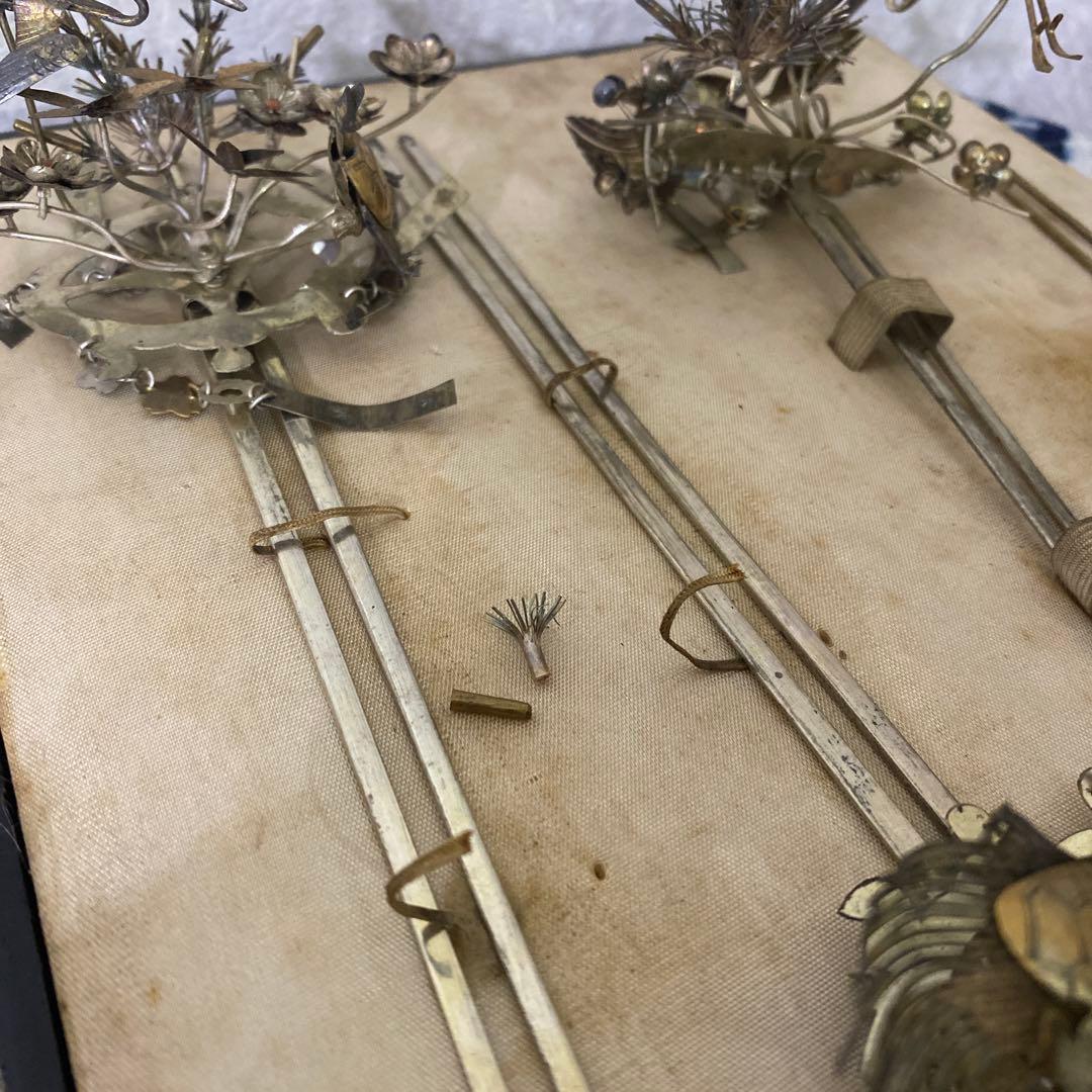 クリスマスセール　櫛細工　珊瑚　鶴亀