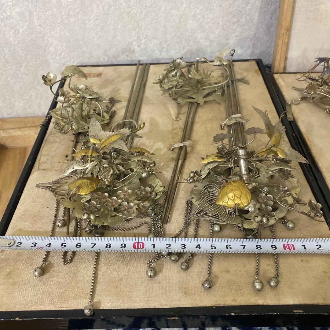 クリスマスセール　櫛細工　珊瑚　鶴亀