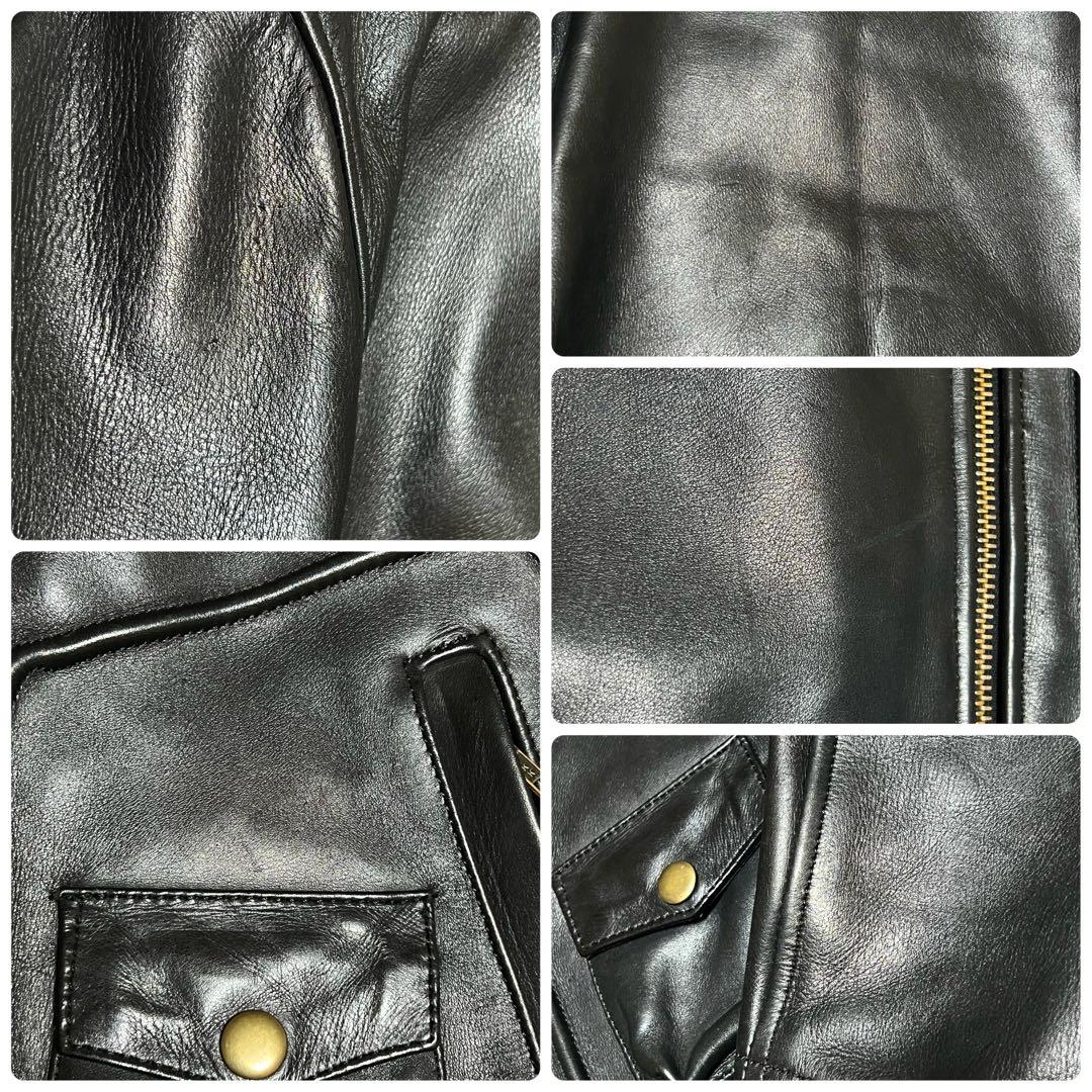 【希少サイズLL】 ライダースジャケット シングルライダース　牛革　NANKAI