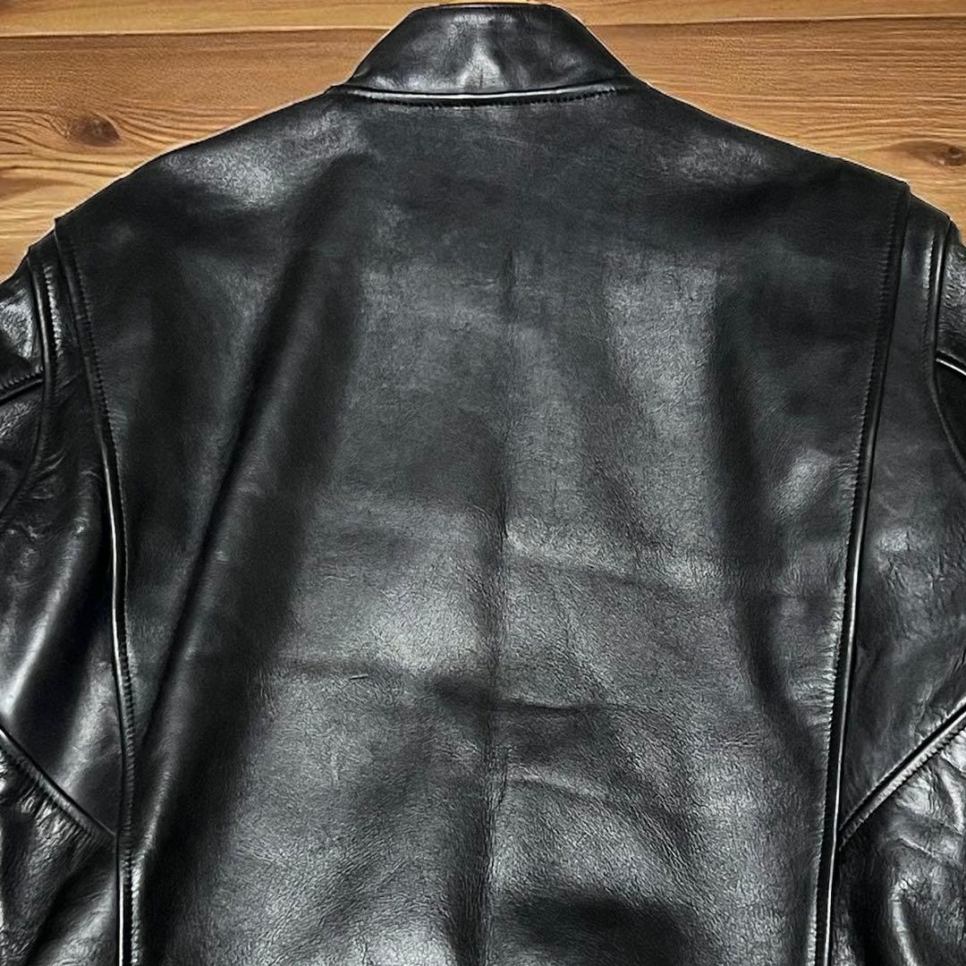 【希少サイズLL】 ライダースジャケット シングルライダース　牛革　NANKAI