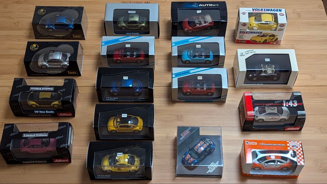 【モデルカー詰め合わせ】1／43スケール　フォルクスワーゲンニュービートル17台