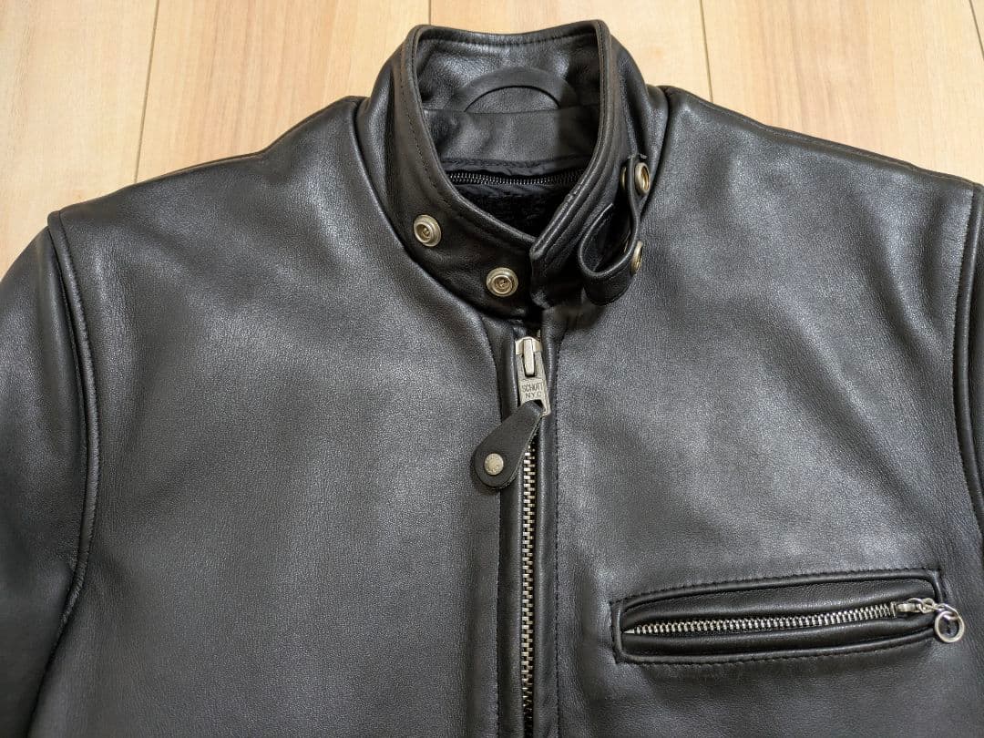 Schoot ショット 新型641 ライナー付 シングルライダースジャケット34