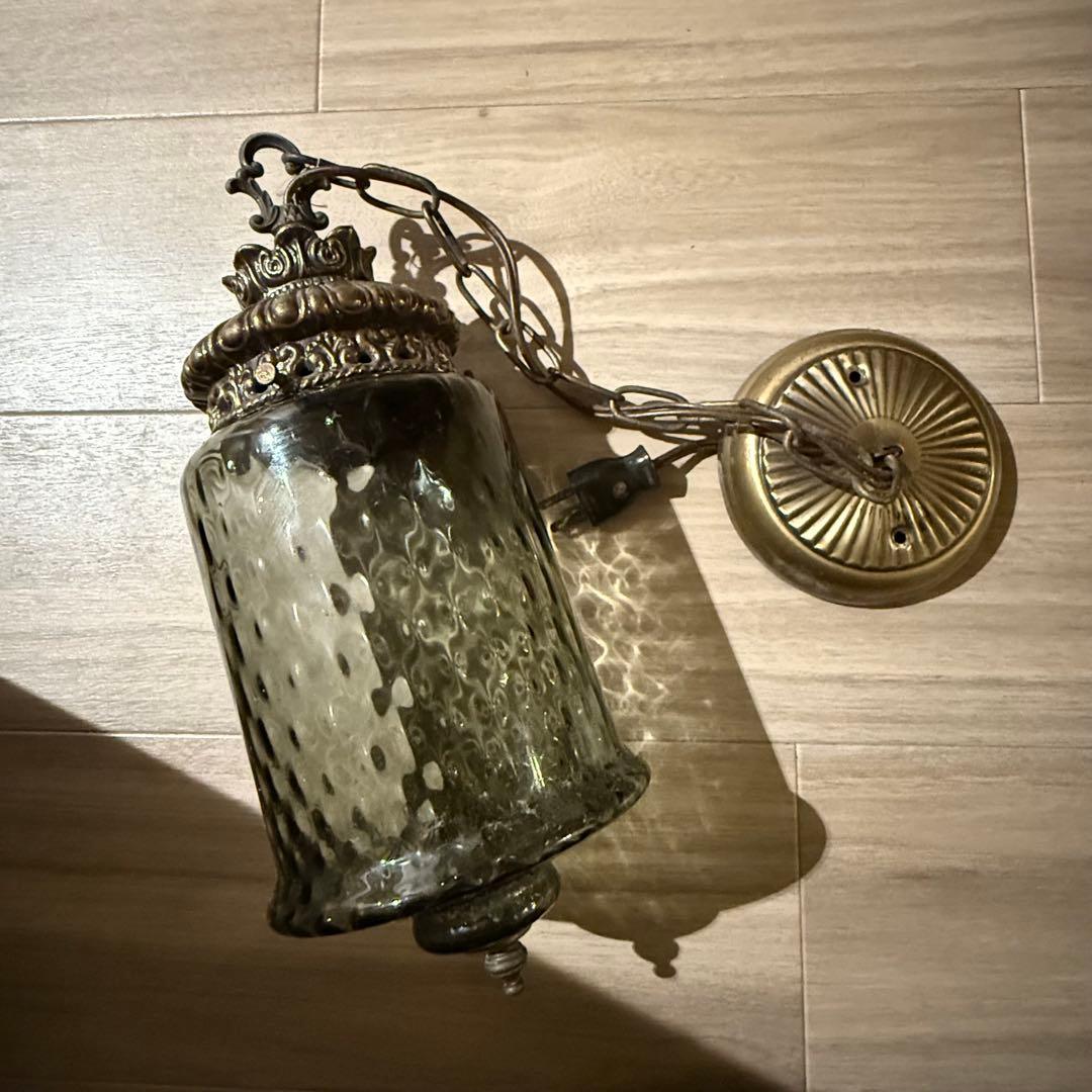 スモークグレー ガラスシャンデリア　シーリングライト