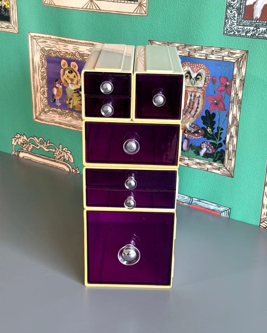 スペースエイジ　連結小物入れ　カセッター　アクリル　プラスチックケース　引き出し