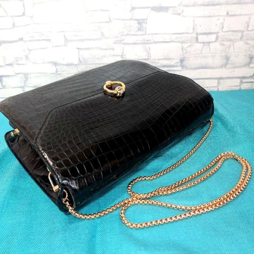 ♥マーガレット♥極美品♥グッチ GUCCI ショルダーバッグ クロコダイル