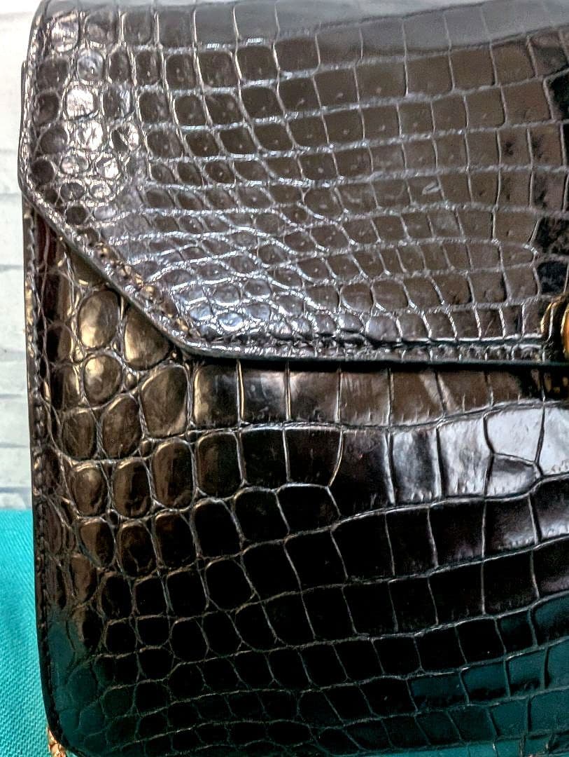 ♥マーガレット♥極美品♥グッチ GUCCI ショルダーバッグ クロコダイル