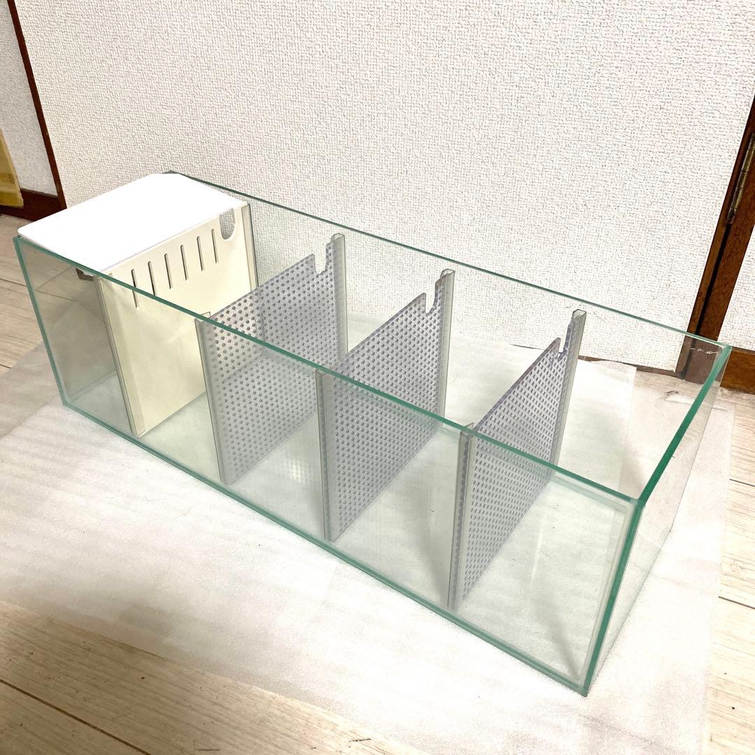特注ガラス水槽・クリア・60×20×20cm 5室・4枚仕切り・Rioポンプ付き