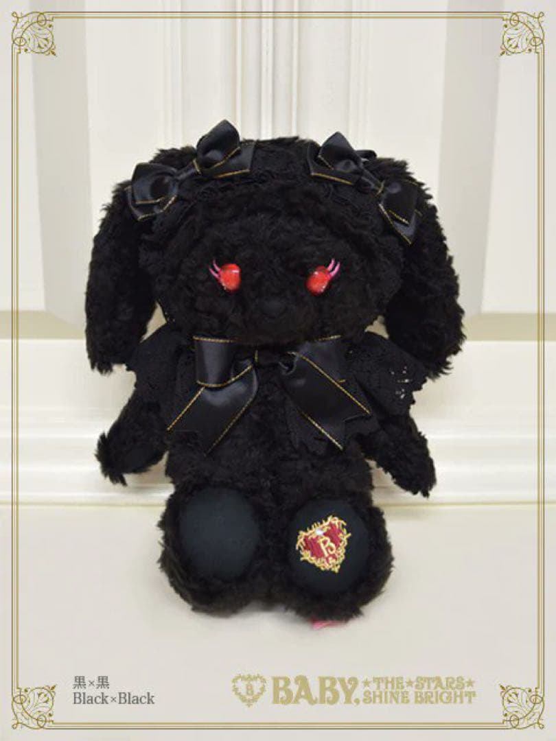 うさくみゃポシェット　黒　黒リボン　赤