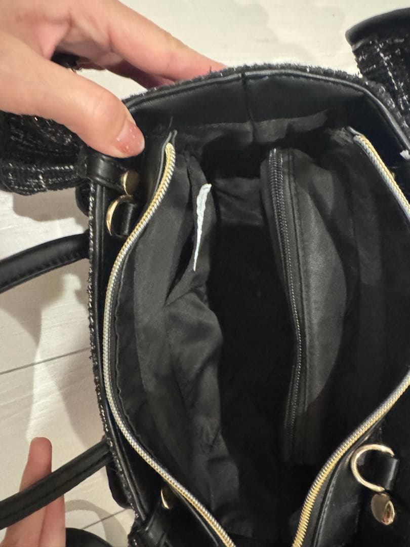 リリディ　riridear フリル付きツイードショルダーバッグ