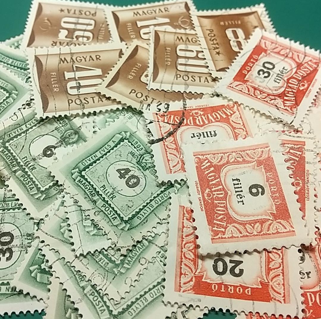 アートな切手　紋章・数字等　ハンガリーA　50枚　使用済　W50804