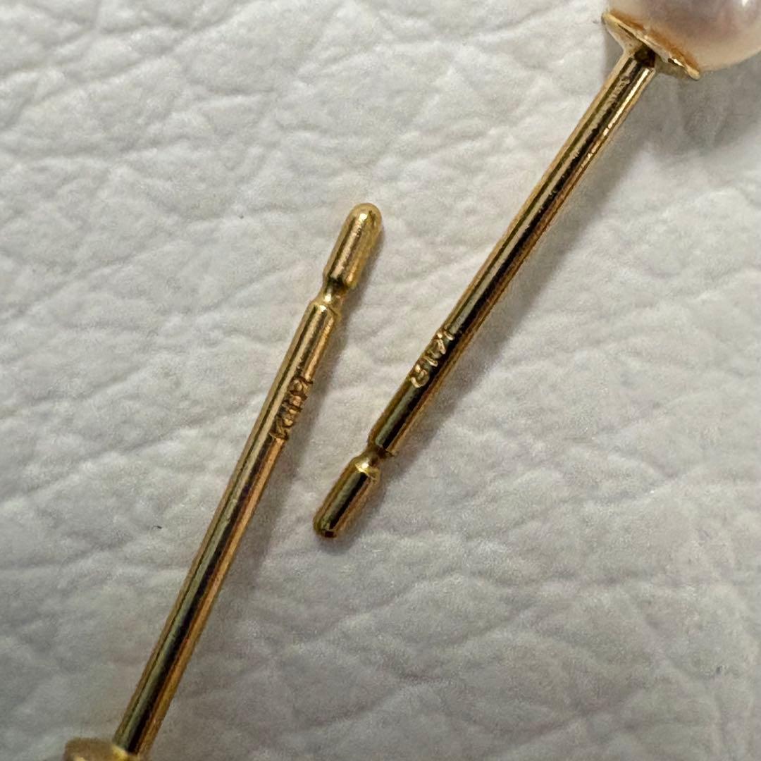 531 パールピアス　あこや真珠　3.2+3.3mm K18YG
