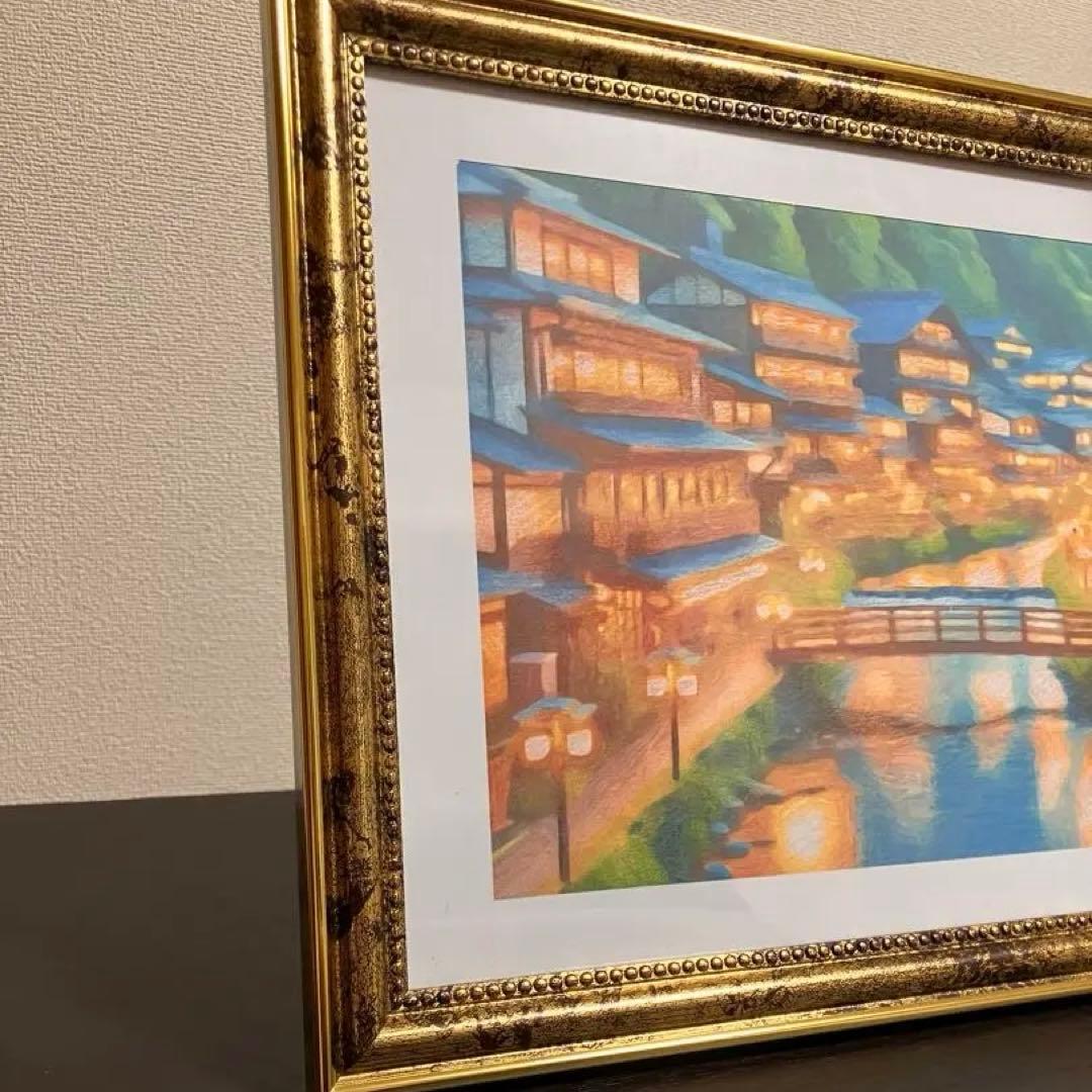 ジブリアート16 千と千尋の神隠しより「渋温泉」　額縁寸法32.7㎝×24.0㎝