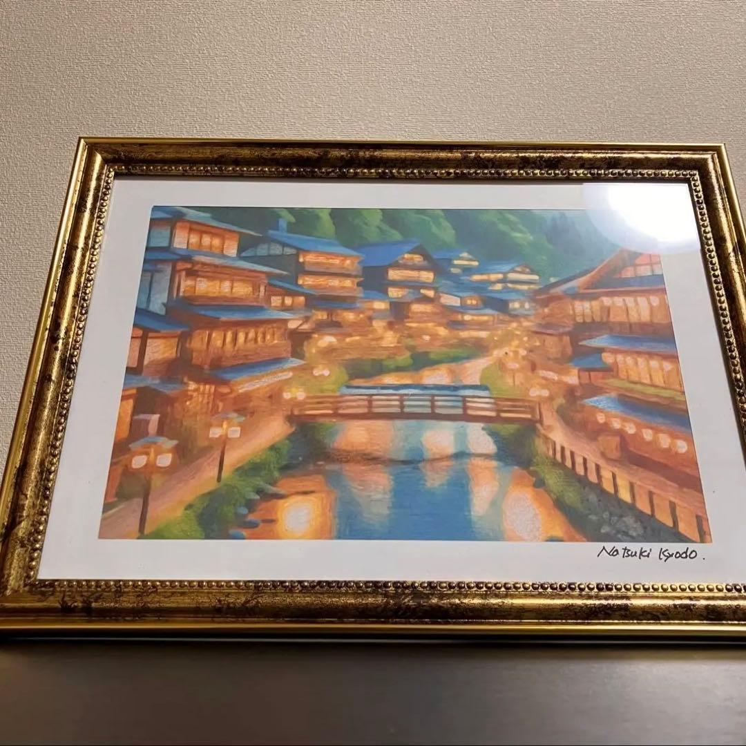 ジブリアート16 千と千尋の神隠しより「渋温泉」　額縁寸法32.7㎝×24.0㎝