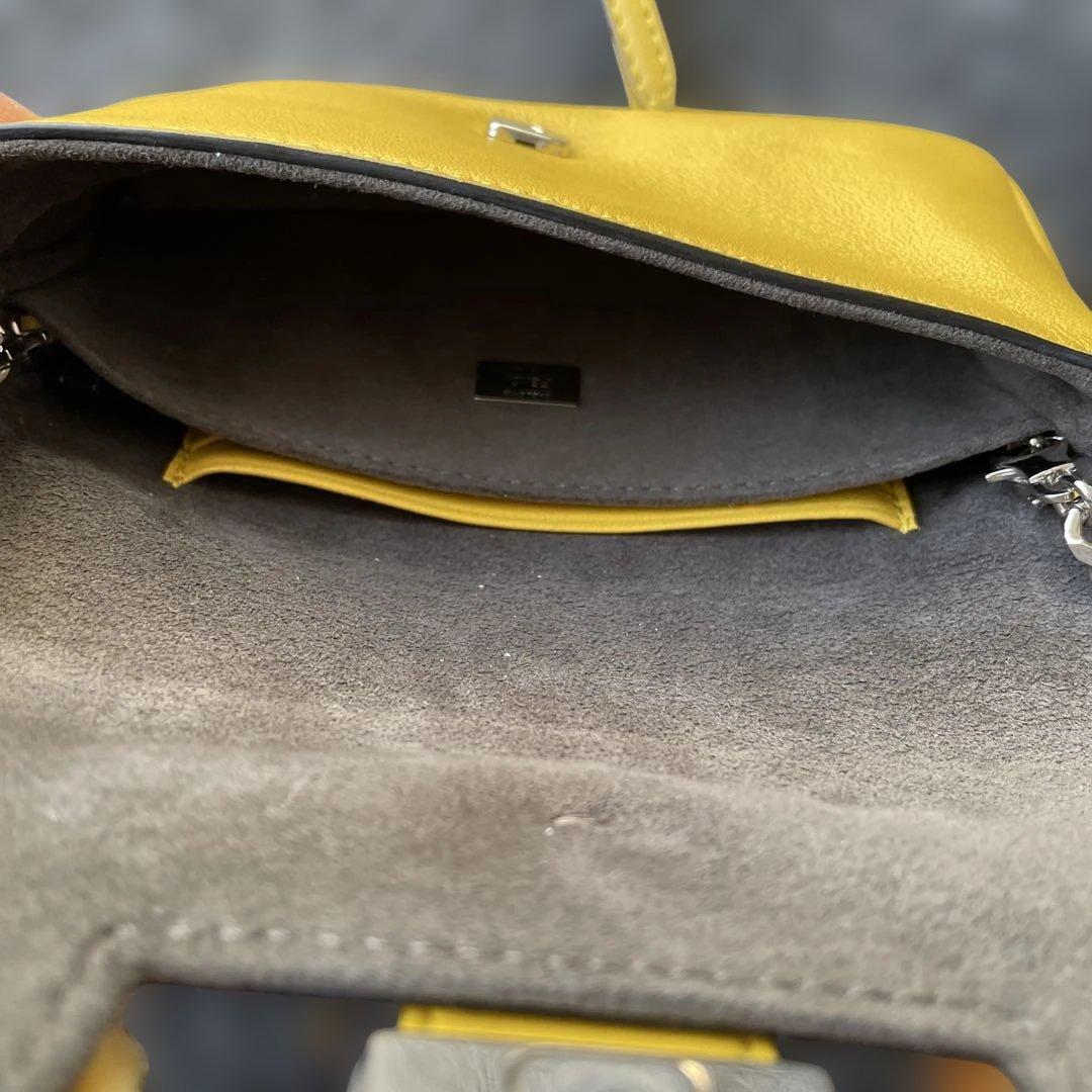 FENDI フェンディ　マイクロバゲット イエロー　シルバー金具　新品難あり