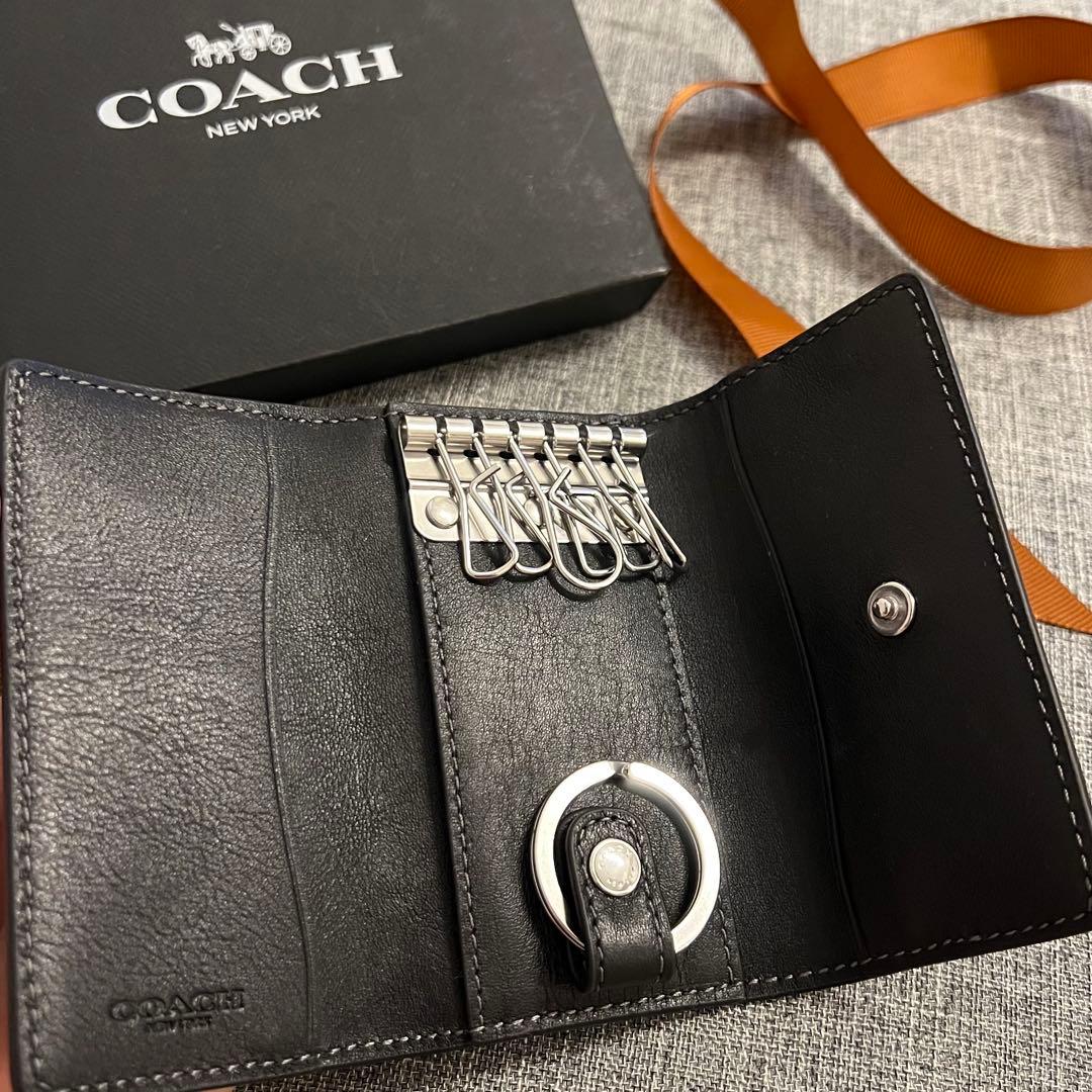 【最終値下げ】COACH 黒 レザー キーケース