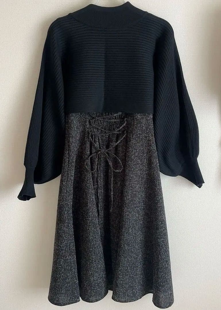 AND COUTURE 【WEB限定】横畔ニット＋ツイードミニワンピースセット
