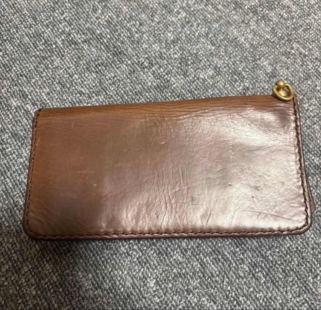 アイアンクロススタッズ付き長財布 クロムエクセルレザー　ブラウン　森下直哉