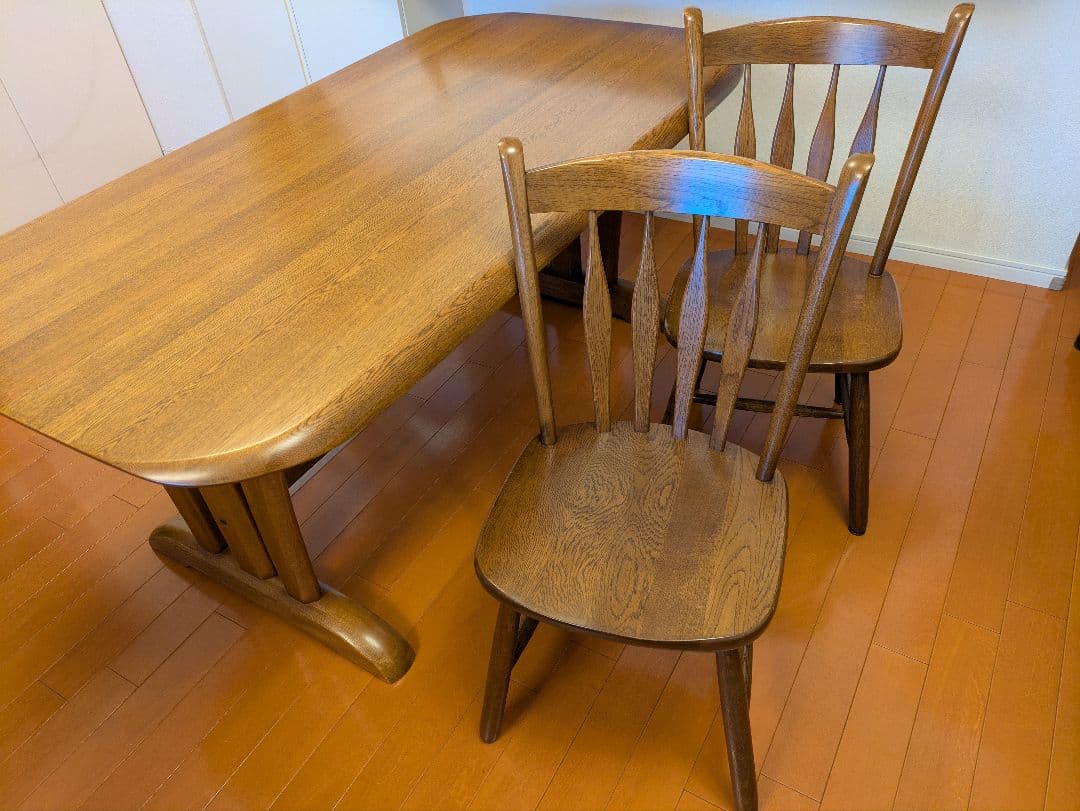 美品　旧大塚家具 木製オーバルダイニングテーブル 165×90×70 cm